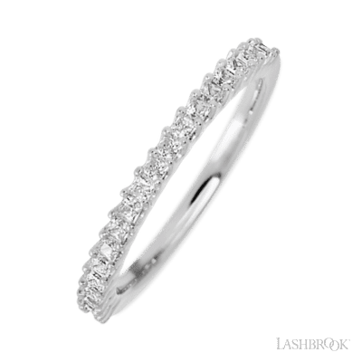 14K White Gold band with 21 Princess Lab Grown Diamond having TCW-.63