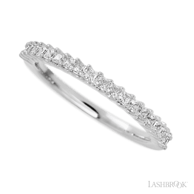 14K White Gold band with 21 Princess Lab Grown Diamond having TCW-.63