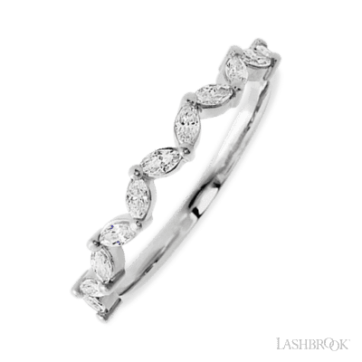 14K White Gold band with 11 Marquise Lab Grown Diamond having TCW-.33