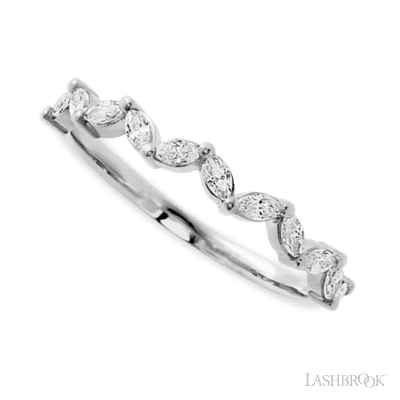 14K White Gold band with 11 Marquise Lab Grown Diamond having TCW-.33