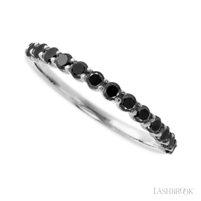 14K White Gold band with 13 Round Black Diamond having TCW-.39