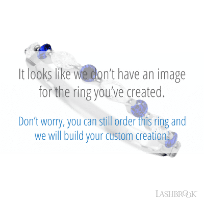 14K White Gold band with alternating 4 Round Sapphire and 5 Marquise Lab Grown Diamond having TCW-.47