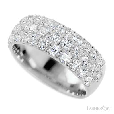 14K White Gold band with 43 Round Lab Grown Diamond having TCW-2.15