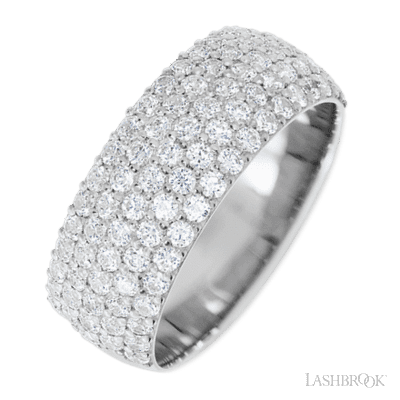 14K White Gold band with 88 Round Lab Grown Diamond having TCW-1.32