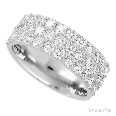 14K White Gold band with 37 Round Lab Grown Diamond having TCW-1.85