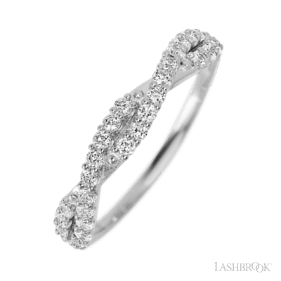 14K White Gold band with 26 Round Lab Grown Diamond having TCW-.39
