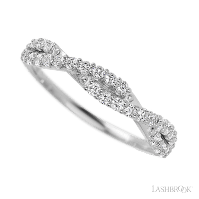 14K White Gold band with 26 Round Lab Grown Diamond having TCW-.39