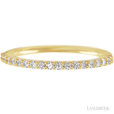 14K Yellow Gold band with 21 Round Lab Grown Diamond having TCW-.32