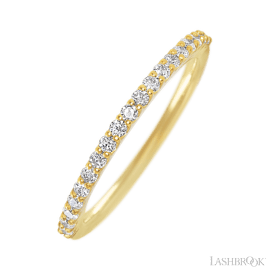 14K Yellow Gold band with 21 Round Lab Grown Diamond having TCW-.32