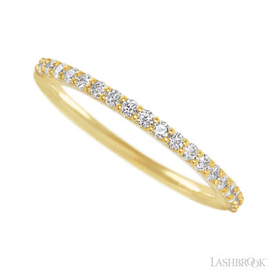 14K Yellow Gold band with 21 Round Lab Grown Diamond having TCW-.32