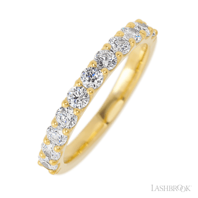 14K Yellow Gold band with 11 Round Lab Grown Diamond (ST) having TCW-.77