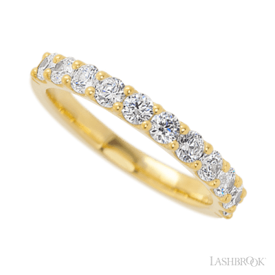 14K Yellow Gold band with 11 Round Lab Grown Diamond (ST) having TCW-.77