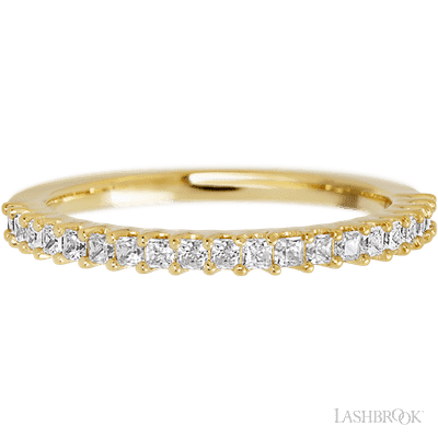 14K Yellow Gold band with 21 Princess Lab Grown Diamond having TCW-.63