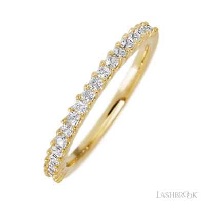 14K Yellow Gold band with 21 Princess Lab Grown Diamond having TCW-.63