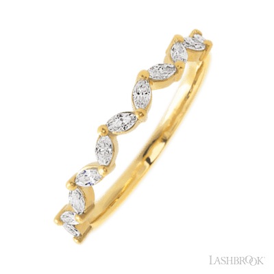 14K Yellow Gold band with 11 Marquise Lab Grown Diamond having TCW-.33