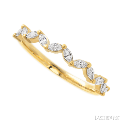 14K Yellow Gold band with 11 Marquise Lab Grown Diamond having TCW-.33