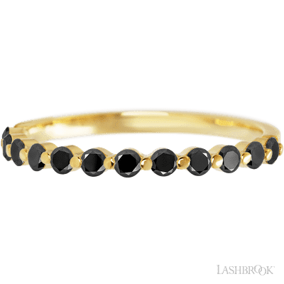 14K Yellow Gold band with 12 Round Black Diamond having TCW-.36