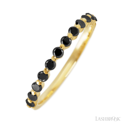14K Yellow Gold band with 12 Round Black Diamond having TCW-.36
