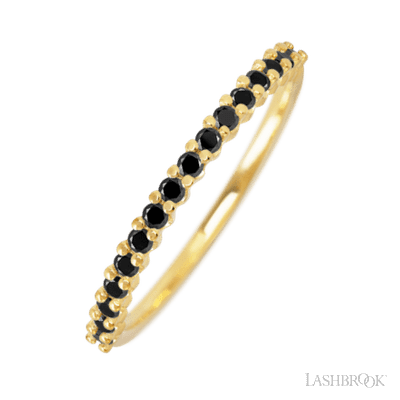 14K Yellow Gold band with 18 Round Black Diamond having TCW-.27