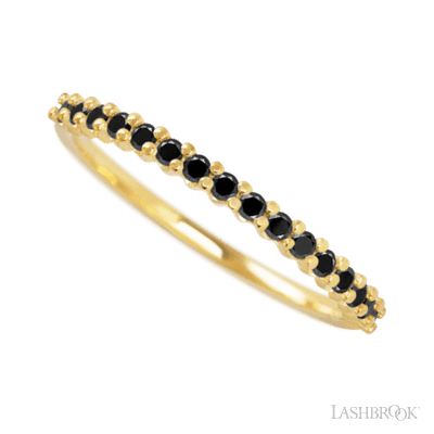 14K Yellow Gold band with 18 Round Black Diamond having TCW-.27