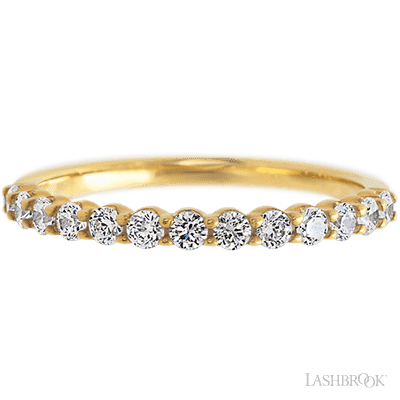 14K Yellow Gold band with 13 Round Lab Grown Diamond having TCW-.39