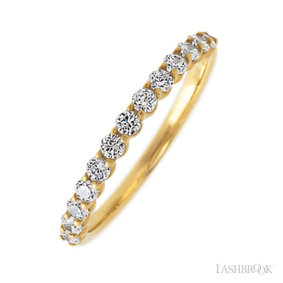 14K Yellow Gold band with 13 Round Lab Grown Diamond having TCW-.39