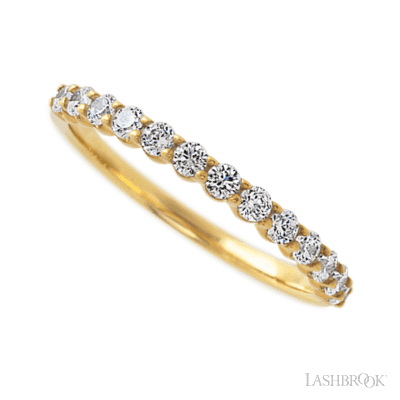 14K Yellow Gold band with 13 Round Lab Grown Diamond having TCW-.39