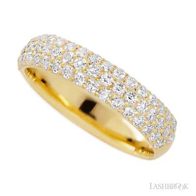 14K Yellow Gold band with 52 Round Lab Grown Diamond having TCW-.78