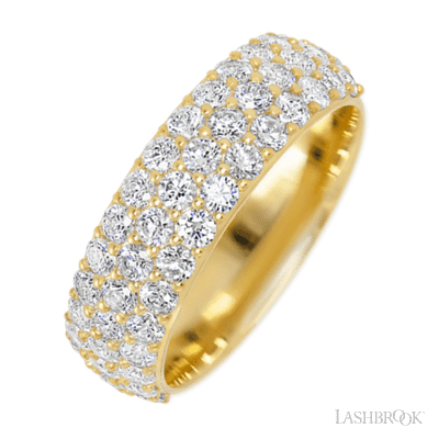 14K Yellow Gold band with 46 Round Lab Grown Diamond having TCW-1.38