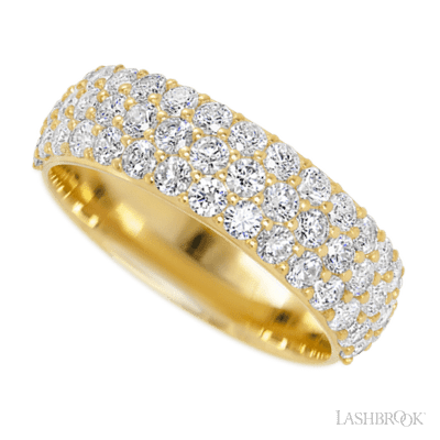 14K Yellow Gold band with 46 Round Lab Grown Diamond having TCW-1.38
