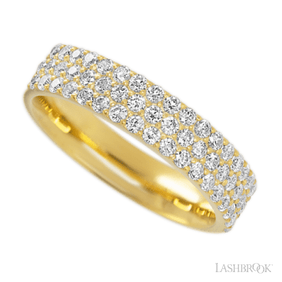 14K Yellow Gold band with 55 Round Lab Grown Diamond having TCW-.82