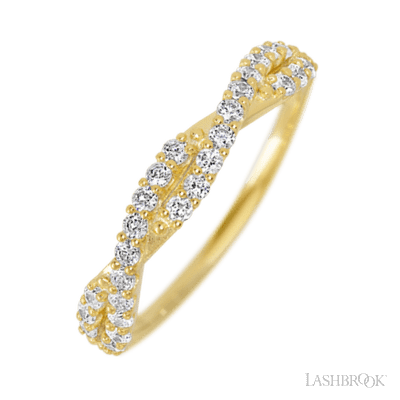 14K Yellow Gold band with 26 Round Lab Grown Diamond having TCW-.39