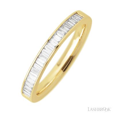 14K Yellow Gold band with 31 Baguette Lab Grown Diamond having TCW-.62