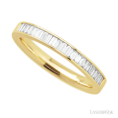 14K Yellow Gold band with 31 Baguette Lab Grown Diamond having TCW-.62