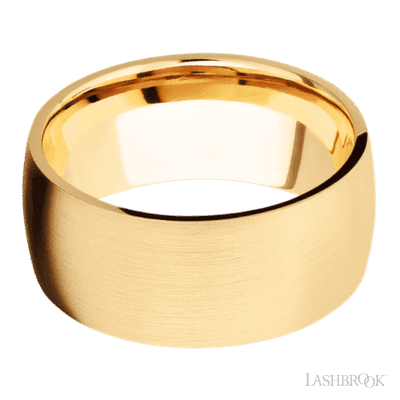 10 mm wide Domed 14K Yellow Gold band.