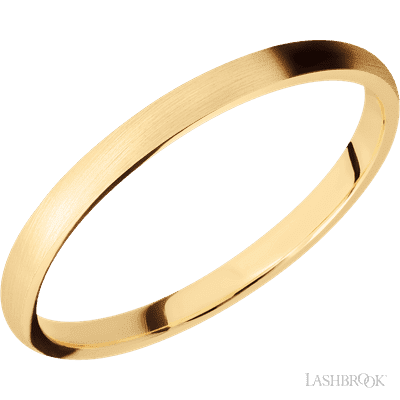 2 mm wide Domed 14K Yellow Gold band.