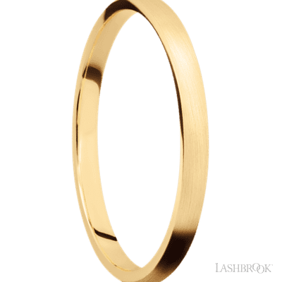 2 mm wide Domed 14K Yellow Gold band.