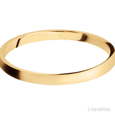 2 mm wide Domed 14K Yellow Gold band.