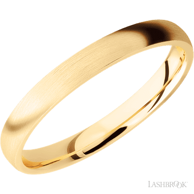 3 mm wide Domed 14K Yellow Gold band.