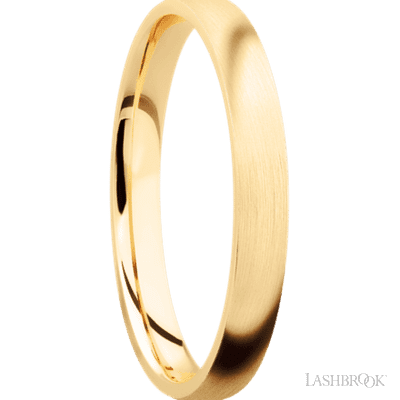 3 mm wide Domed 14K Yellow Gold band.