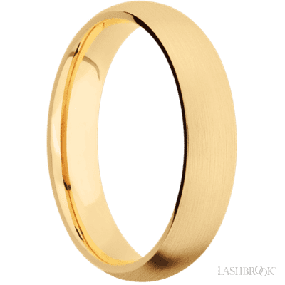 5 mm wide Domed 14K Yellow Gold band.