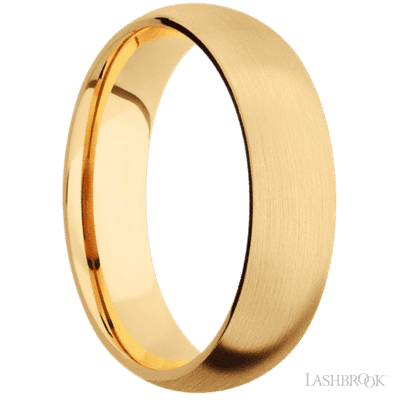 6 mm wide Domed 14K Yellow Gold band.