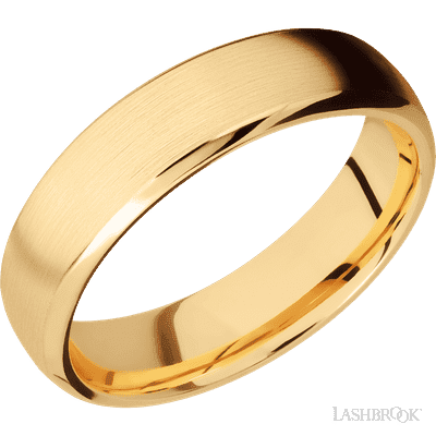 6 mm wide Domed Bevel 14K Yellow Gold band.