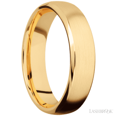 6 mm wide Domed Bevel 14K Yellow Gold band.