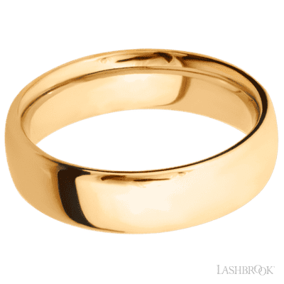 6 mm wide Ultra Comfort (our most comfortable profile) 14K Yellow Gold band.