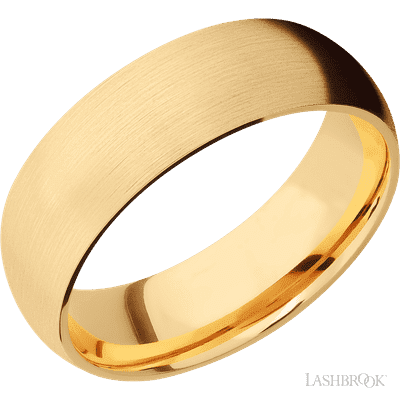 7 mm wide Domed 14K Yellow Gold band.