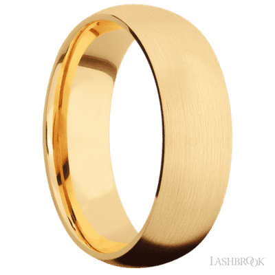 7 mm wide Domed 14K Yellow Gold band.