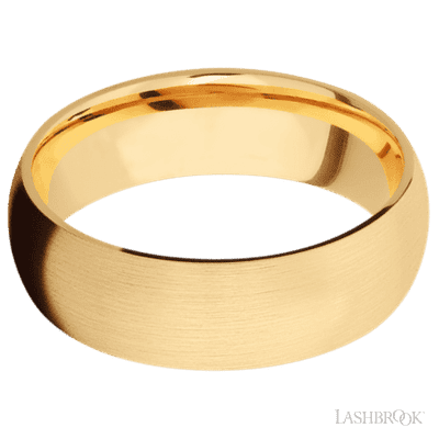 7 mm wide Domed 14K Yellow Gold band.