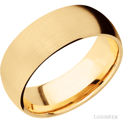 8 mm wide Domed 14K Yellow Gold band.