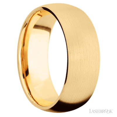8 mm wide Domed 14K Yellow Gold band.